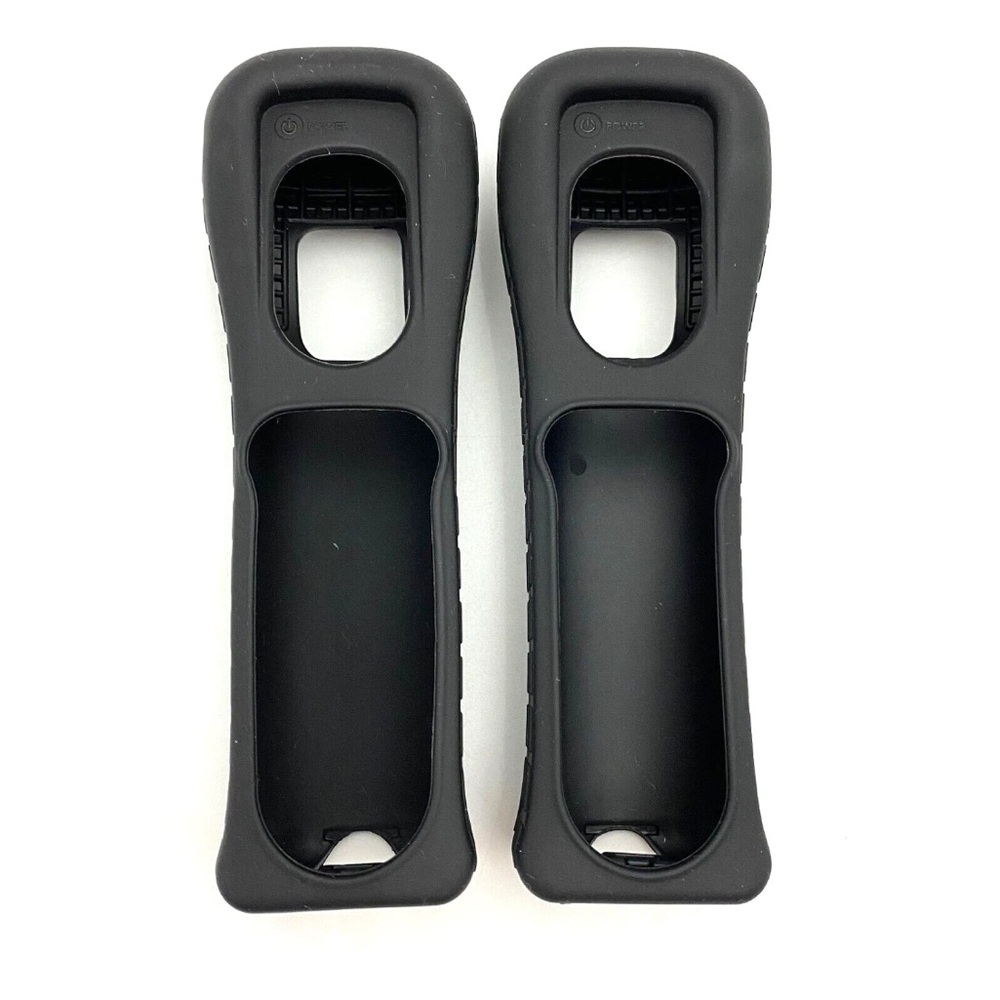 Lot of 2 Black OEM Wii Controller Remote Silicone Case Cover RVL-022